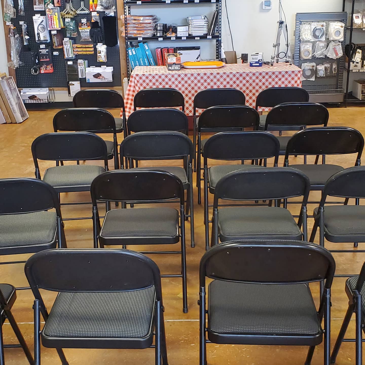 Colorado BBQ Outfitters class area and BBQ advice setup