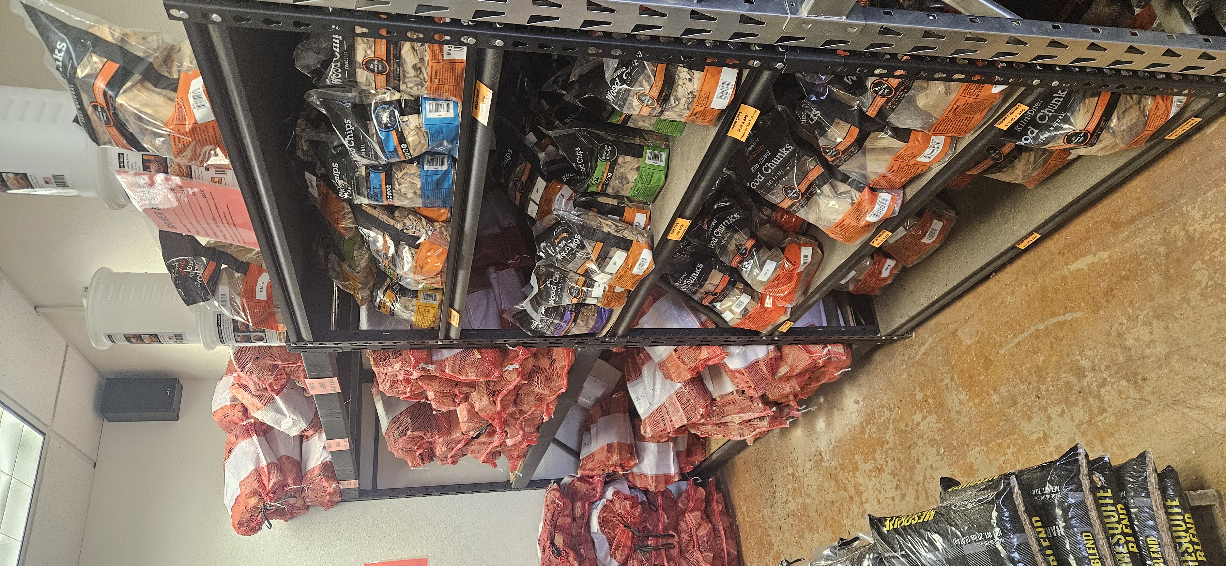 Wood chips, chunks, and wood splits stocked at Colorado BBQ Outfitters